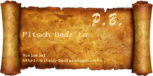 Pitsch Beáta névjegykártya