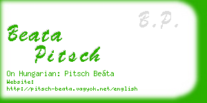 beata pitsch business card